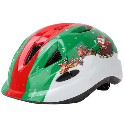 

Greensen Kid Game Play Head Protector Cartoon Christmas Pattern Children Bicycle Helmet Roller Safe Hat