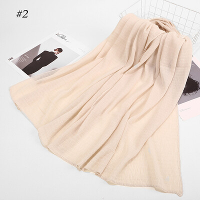 

Cross-border exclusive for AliExpress wish Muslim Arab Hui pure color cotton crease cotton scarf scarves