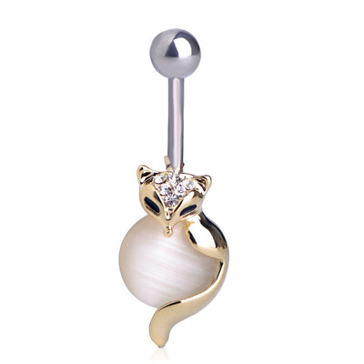 

Blucome fox navel ring animal piercing jewelry 7262