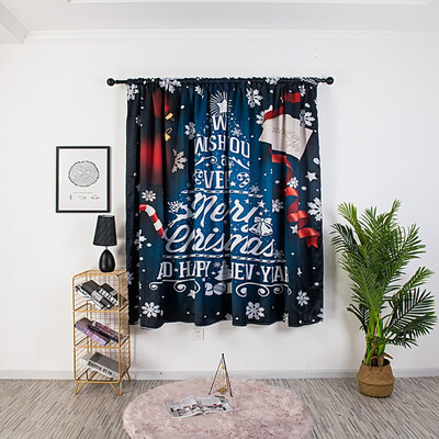 

Siaonvr Christmas Curtain Tulle Window Treatment Voile Drape Valance 1 Panel Fabric