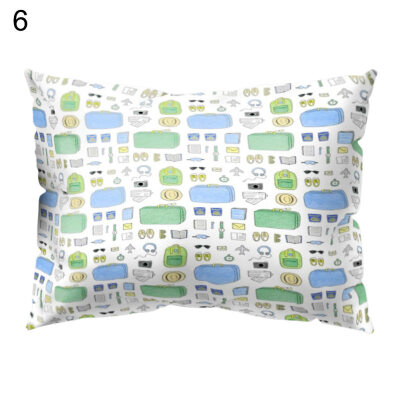 

Flower Plane Coffee Fruit Circle Pillow Case Cushion Cover Sofa Bed Car Decor
