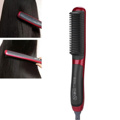 

Greensen Hair Straightener Electric Hair Comb Straightening Brush Curly Hair Mini Hair Styling Tool 220V