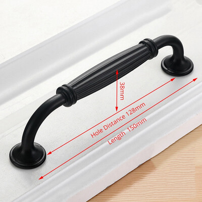 

JD cabinet drawer handle American black wardrobe door handle modern minimalist European cabinet sand black furniture handle