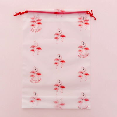 

Pink Cute Flamingo Design Travel Waterproof Clothing Transparent Storage Bag
