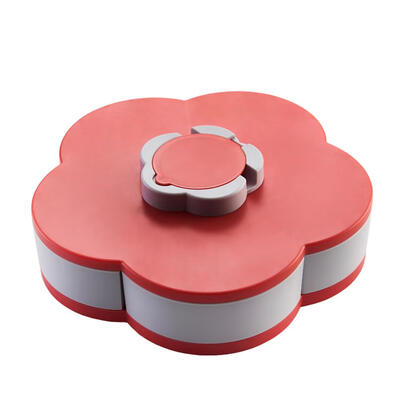 

Flower-shaped Storage Box Rotating Candy Tray Dried Fruit Snack Container