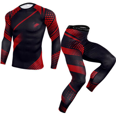 

Men Compression Shirt Pants Set Fitness Sportswear Bodybuilding Tight Sport Suit