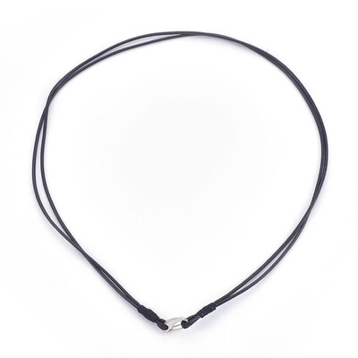 

Waxed Cord Necklace Making with Stainless Steel Clasps Stainless Steel ColorClasps Black 1905"484cm 12mm