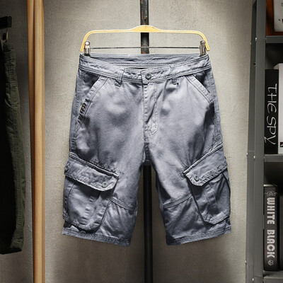 

Gobestart Mens Pocket Short Pants Casual Solid Color Straight Slim Fit Trousers Jeans