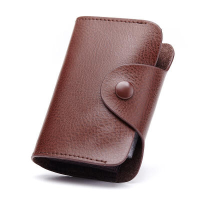 

Men Wallets Genuine Leather Small BankIDCredit Card Holder Wallet Women Organzier Buckle Mini Card Wallet Coin Purse