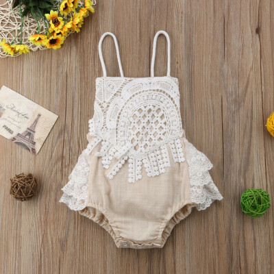 

Newborn Kid Baby Girl Fashion Clothing Lace Romper Jumpsuit Outfits Clothes Set