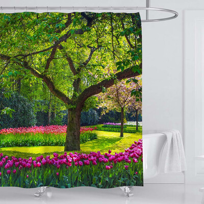 

〖Follure〗New Waterproof Shower Curtain with 12 Hooks 3D Printed Bathroom Polyester
