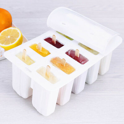

10 Cell Frozen Ice Cream Mold Popsicle Maker Mould Ice Tray Silicone Tools