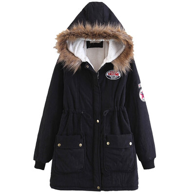 

Toponeto Womens Warm Long Coat Fur Collar Hooded Jacket Slim Winter Parka Outwear Coats