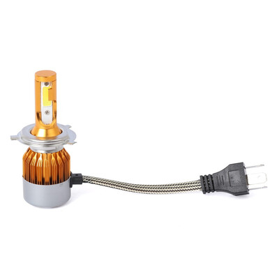 

H4 C6G 2PCS Led Cob LED Chip Car Headlamp 36W 6500k White Light 8000LM Car Bulb Fog Light Gold