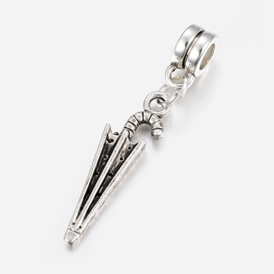 

Tibetan Style Alloy European Dangle Beads Large Hole Pendants Umbrella Antique Silver 36mm Hole 4mm Pendant 245x7x25mm