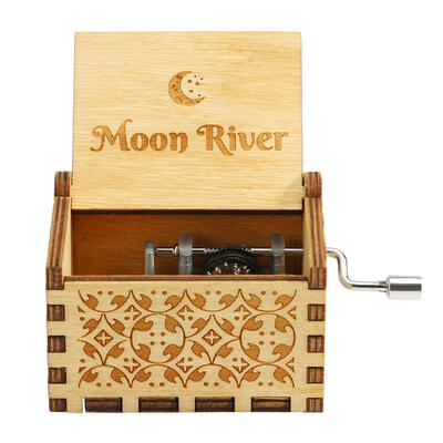 

Antique Wooden Music Box Hand Cranked Musical Box Christmas Birthday Gift