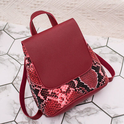 

2018 New Style Fashion Women Girl PU Leather Shoulder Bag School Backpack Travel Patchwork Rucksack Purse Fashion