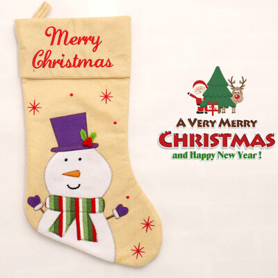 

Toponeto Candy Bag Christmas Gifts Tree Ornament Stocking Santa Claus Snowman Sock Decor