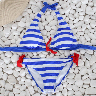 

Roseonmyhand Women Bikini Set Striped Swimsuit Swimwear Beachwear Bathing Suit