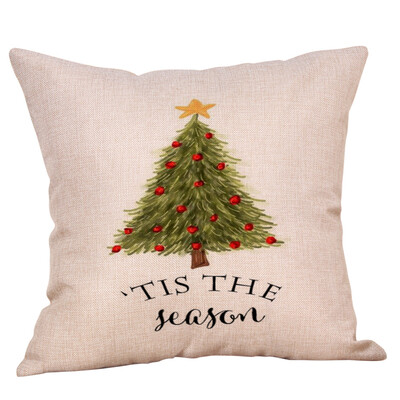 

Tailored Christmas Pillow Case Glitter Cotton Linen Sofa Throw Cushion Cover Home Decor