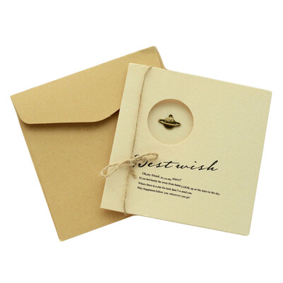 

1 Set Top Metal Retro Card Holiday Message Blessing Card New Year Christmas Card Wedding Party Invitation Card