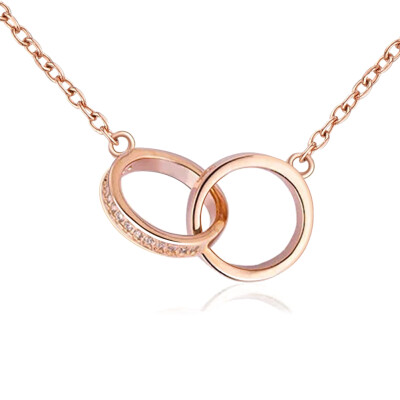 

925 Silver Double Circle Zirconia Necklaces