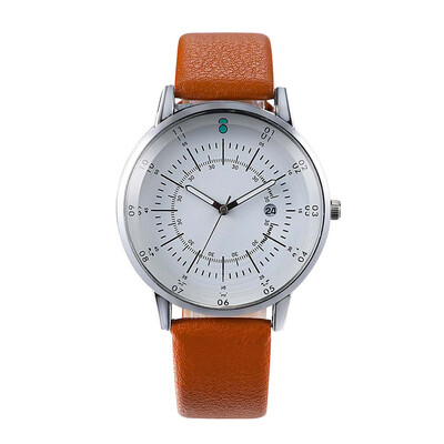 

Gobestart Fashion Business Simple Multi Scale Dial Calendar Belt Pin Buckle Quartz Watch