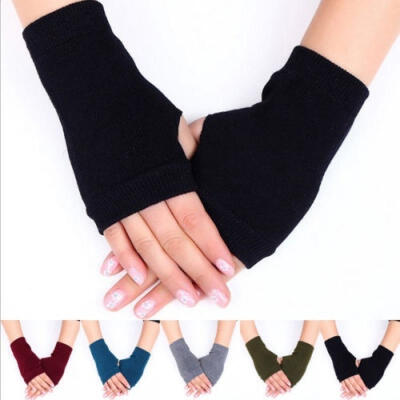 

1 Pair Women Cashmere Fingerless Warm Winter Gloves Hand Wrist Warmer Mittens