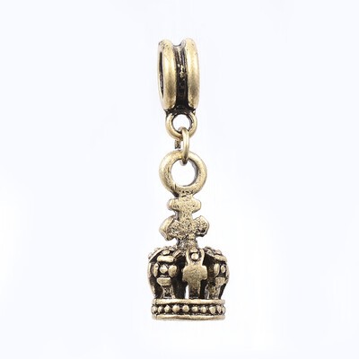 

Tibetan Style Alloy European Dangle Beads Large Hole Pendants Cadmium Free & Nickel Free & Lead Free Crown Antique Bronze