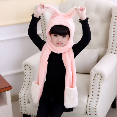 

Autumn&winter new childrens scarf cartoon plush embroidery multi-function hat scarf warm shawl men&women baby Wai