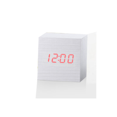 

Gobestart New Modern Wooden Wood Digital LED Desk Alarm Clock Thermometer Timer Calendar