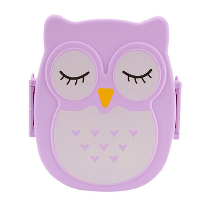 

Student Children Owl Single-layer Food Storage Container Bento Case Lunch Box