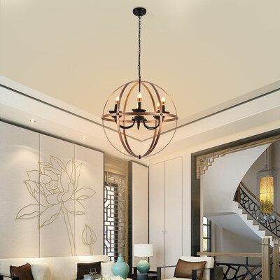 

Siaonvr Six-Light Indoor Chandelier Oil Rubbed Bronze Finish Vintage-industrial Lamp