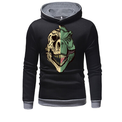 

Toponeto Mens Long Sleeve Hooded Solid Color Print Autumn Sweater Turtleneck Sweater