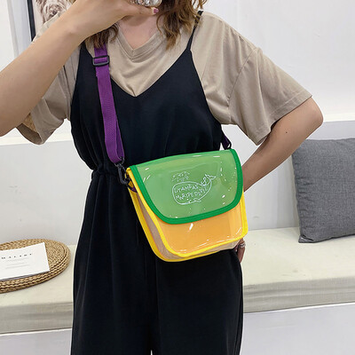 

Tailored Womens Crossbody Wild Simple Chain Transparent whale pattern Messenger Bags