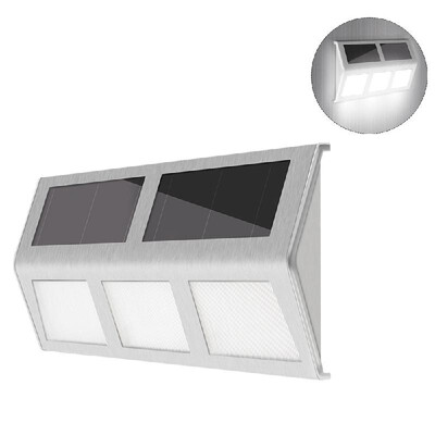 

6LED Solar Powered Stair Lights Wall Lamp Solar Step Light Water-resistant Outdoor Lighting Walkway Light for Deck Path Patio Gard