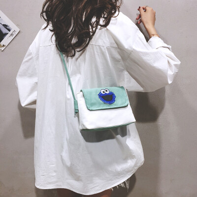 

Sesame Street small bag female 2019 new Sen Harajuku student bag Korean version of the wild ins canvas messenger bag tide