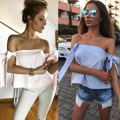 

Fashion Women&39s Off Shoulder Tops Sleeveless Shirt Casual Blouse Loose T-shirt