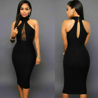 

Women Sexy Sleeveless Dress Skirt Bandage Bodycon Evening Party Cocktail Club