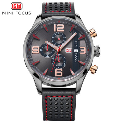 

MINI FOCUS Fox mens watch quartz watch sports multi-functional design three-eye calendar MF0016G