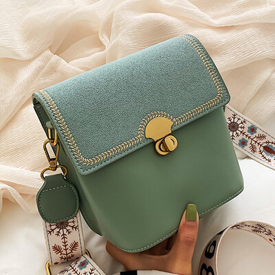 

New broadband sanding bag woman 2019 new Korean version 100 lap single shoulder bag slanted fashion bucket bag