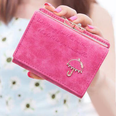 

Cute Clutch Purse With Umbrella Pattern PU Leather Wallet Short Handbag For Girls