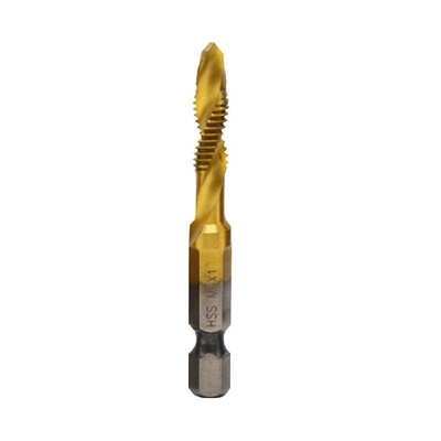 

Hex Shank Metric Thread -3M-4M5M6M-8M-10 Titanium-Coated HSS Drill&Tap Bits HSS4241 Hardness is Suitable for WoodPlasti