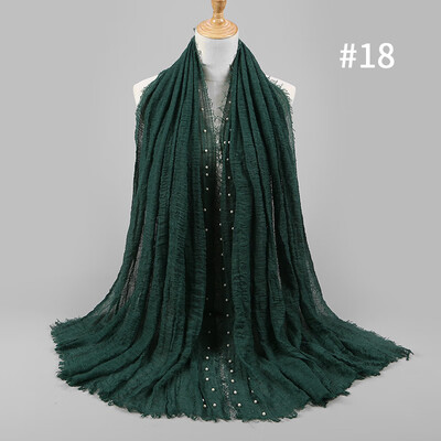 

Solid color high quality hairy cotton yarn pearl accessories headscarf cotton&crease monochrome womens scarf hot sale