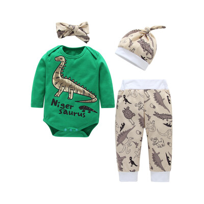 

Infant Newborn Baby Boys Girls Cartoon Dinosaur Print Romper Pants Outfits Set