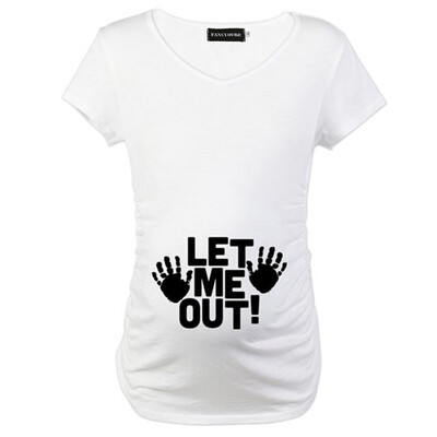 

Pregnancy Funny T-Shirt Maternity Short Sleeve Letter Printed