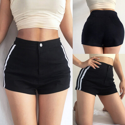 

Tailored Women Fashion Casual Elastic Band High Waist Loose Pants Solid Hot Shorts