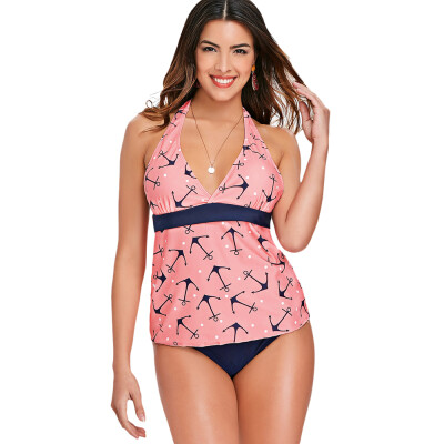 

Open Back Boat Anchor Printed Tankini