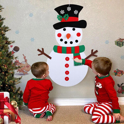 

〖Follure〗Christmas DIY Felt Snowman Kit Ornaments for Kid Xmas Gifts Wall Hanging Decor