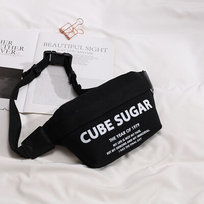 

Chest bag net red small bag autumn&winter womens bag Korean version of the fashion canvas purse letter bag slant bag